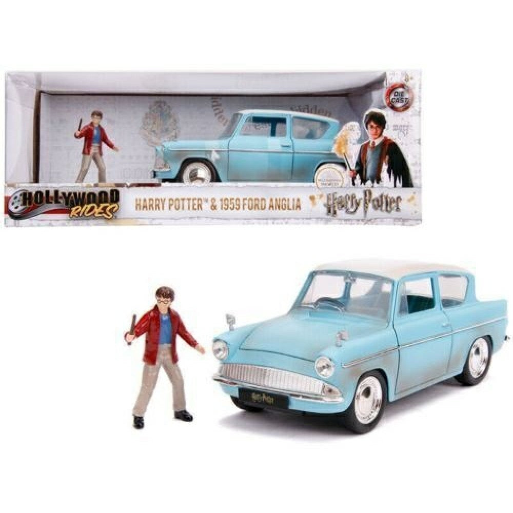 THIS ITEM IS AVAILABLE TO ORDER - 1:24 JADA JAD31127 1959 FORD ANGLIA HARRY POTTER INCLUDES FIGURE