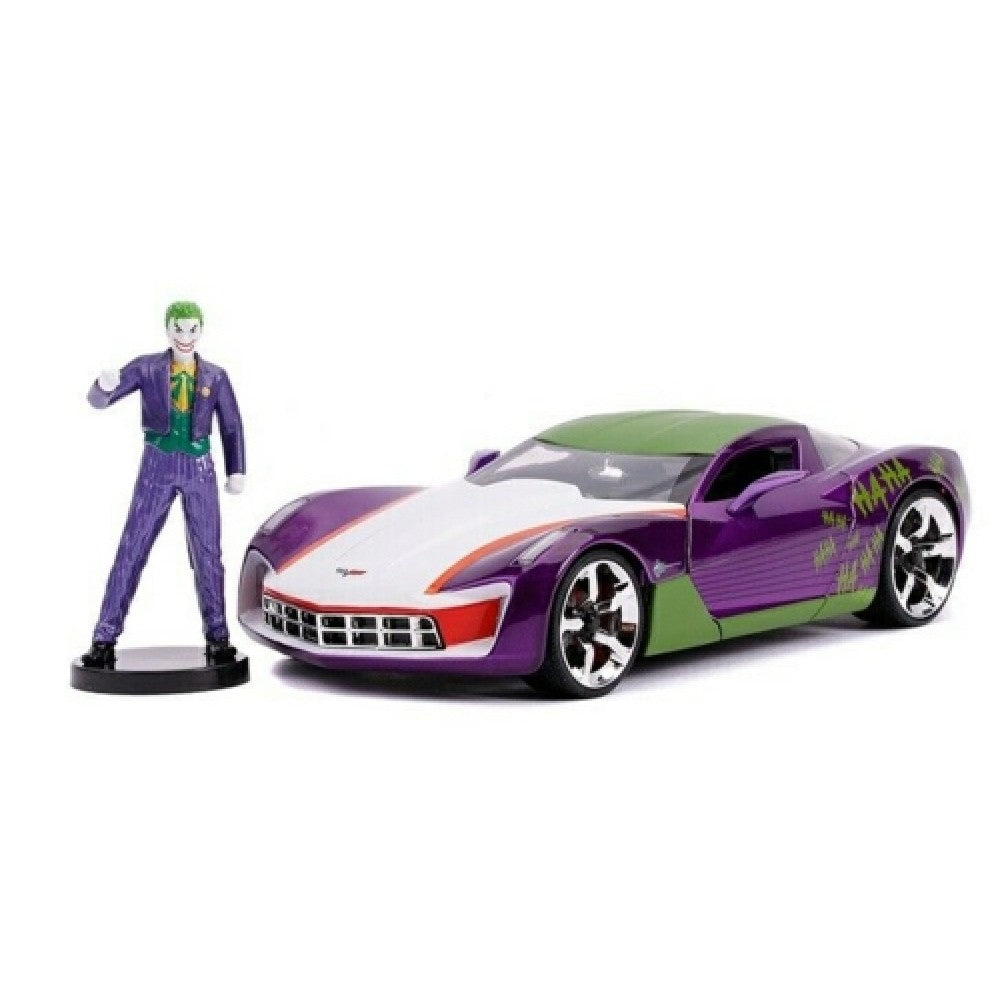 THIS ITEM IS AVAILABLE TO ORDER - 1:24 JADA JAD31199 2009 CHEVY CORVETTE STINGRAY DC COMICS WITH JOKER FIGURE
