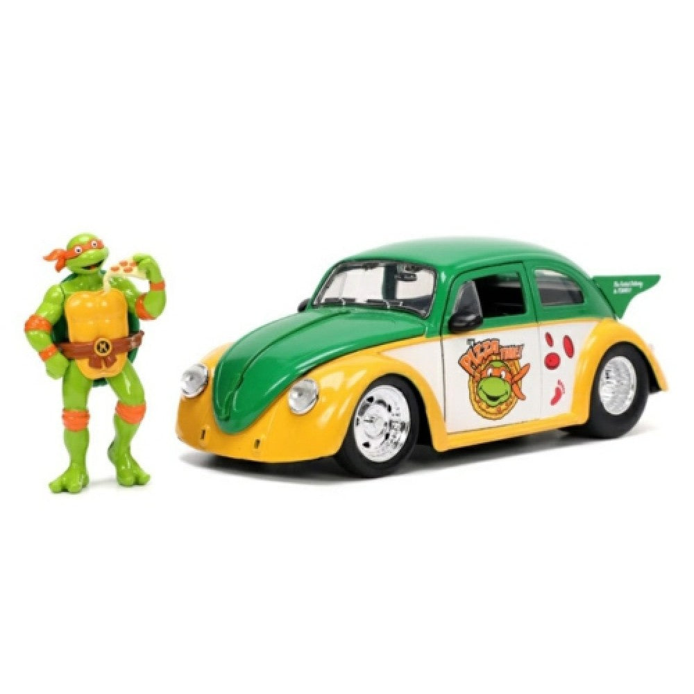 Available to Order – Teenage Mutant Ninja Turtles 1959 VW Drag Beetle with Michelangelo 1:24 Jada Model (JAD33741)