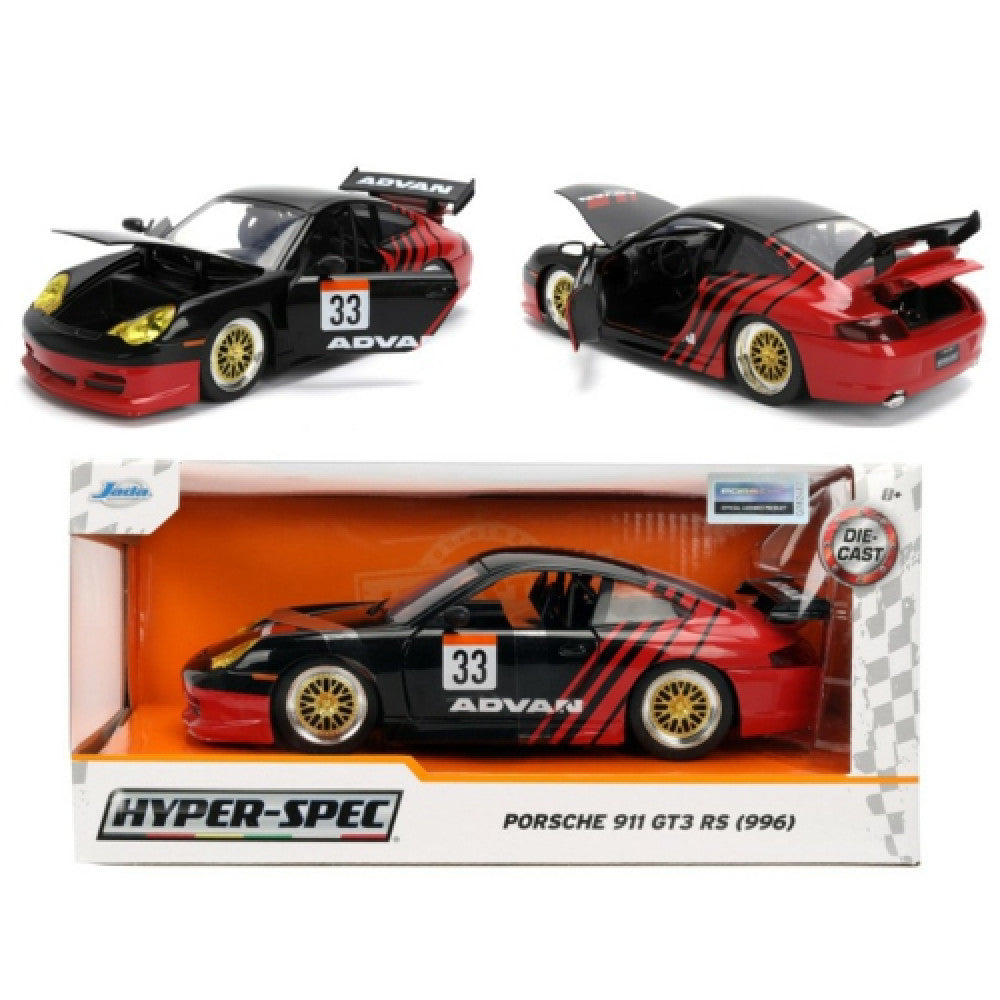 Available To Order – JAD36371 - 1:24 Hyperspec - Porsche 911 GTS RS 996 - Black And Red (JAD36371)