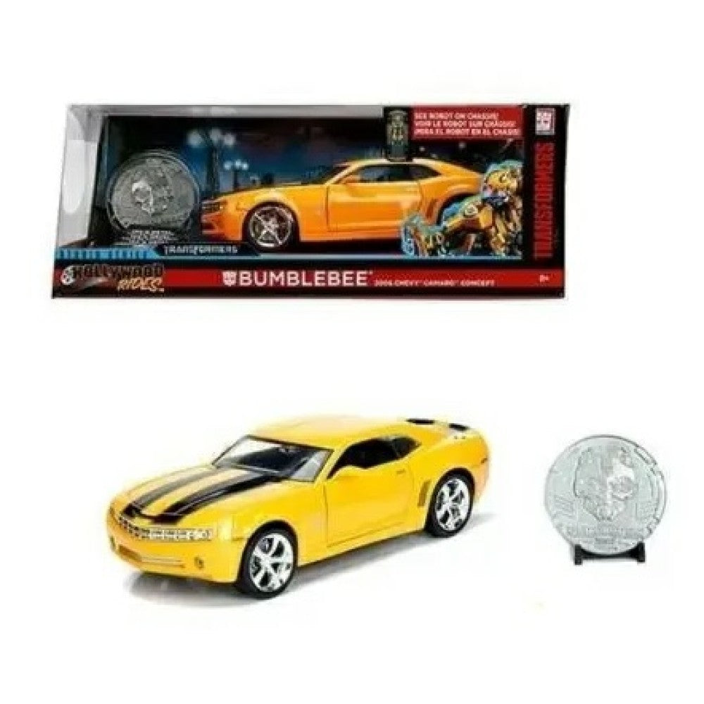 Available to Order – Transformers - 2006 Camaro Bumblebee W/coin 1:24 Jada Model (JAD98497)