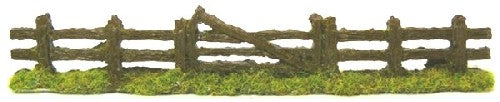 Rough Fencing + Gate (x12) OO – diecast model