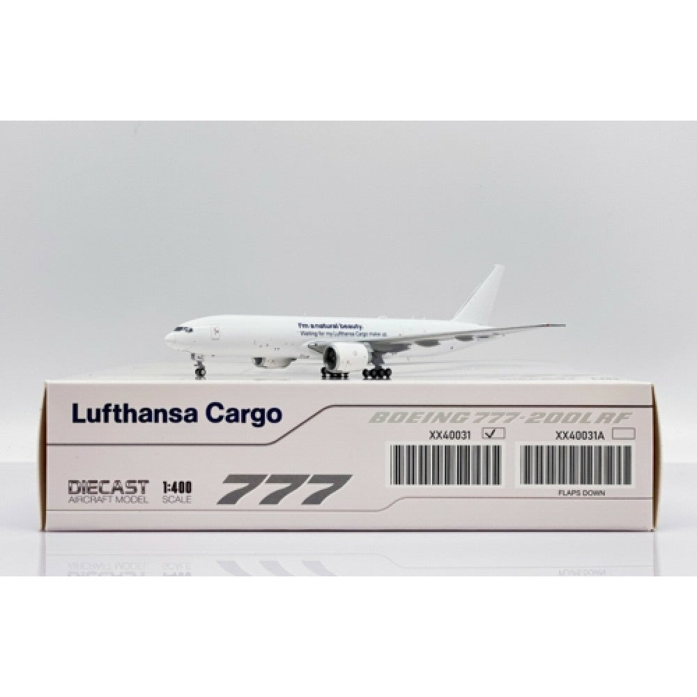 Available to Order – Lufthansa Cargo Boeing 777-200LRF Natural Beauty Reg: D-ALFJ with Antenna 1:400 Jc Wings Model (JC40031)