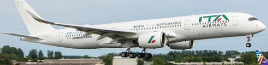 Available To Order – Airbus A350-900XWB ITA Airways Born to Be Sustainable EI-IFD with Antenna 1:400 JC Wings Model (JCW JC40109)