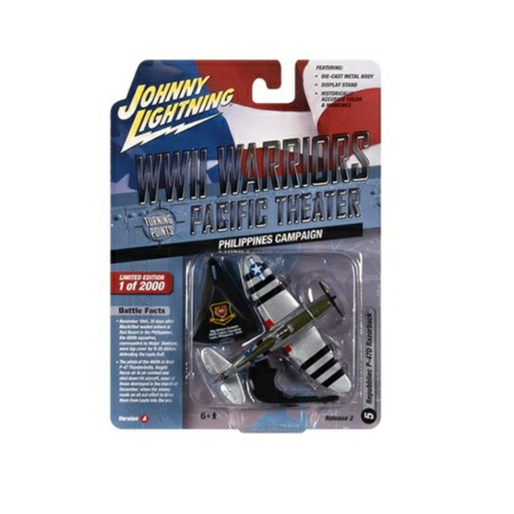 Available to Order – Greatest Generation 2022 Release 2a Republic P-47D Razorback Phillipines Campaign 1:64 Model (jlml008a-5) 1:64 Johnny Lightning Model (JLML008A-5)