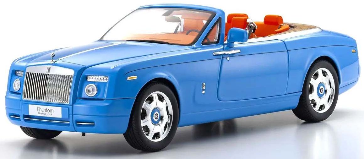 Available to Order – Rolls-Royce Phantom Drophead Coupe 2007 Light Blue 1:18 (KYO 08871BL)