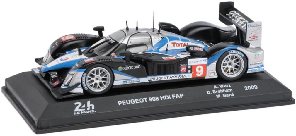 Peugeot 908HDI FAP 2009 #9 - Brabham/Gene/ Wurz - Le Mans Collection 1:43 Magazine Model Model