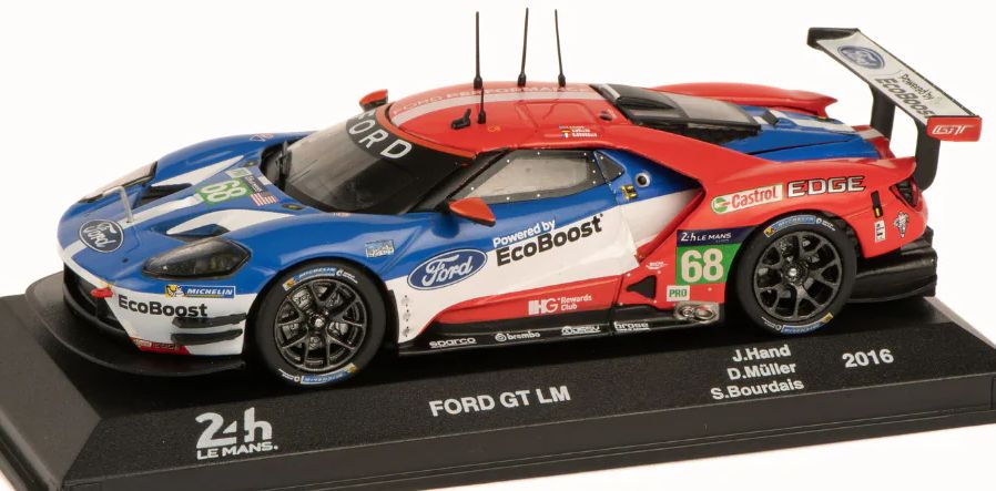 Ford GT LM 2016 #68 Bourdais - Hand - Muller Le Mans Collection-CRACKED CASES 1:43 Magazine Model Model