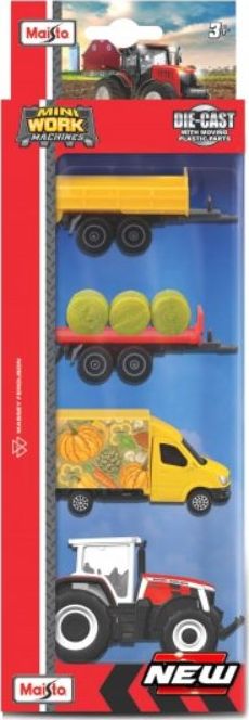 Available to Order – Massey Ferguson Mini Work Machines Farm 4 Pack Set 3" (MAI 12563M)