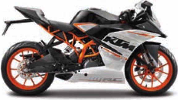 Available to Order – KTM RC390 - Black/White/Orange 1:18 (MAI 14175)
