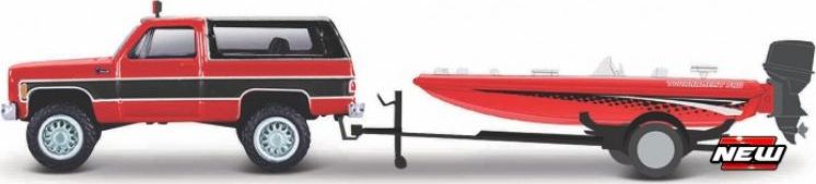 Available to Order – Chevrolet K5 Blazer 1979 + Trailer w/Bass Boat 1:64 (MAI 15368-21921)
