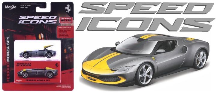Available to Order – Ferrari 296 GTB Silver/Yellow 1:64 (MAI 15700-08)