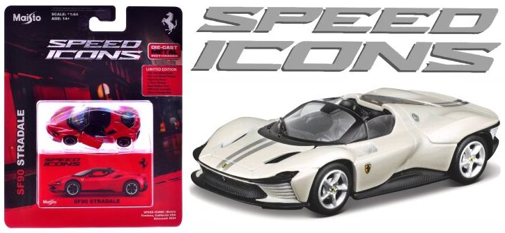 Available to Order – Ferrari Daytona SP3 White/Grey 1:64 (MAI 15710W)