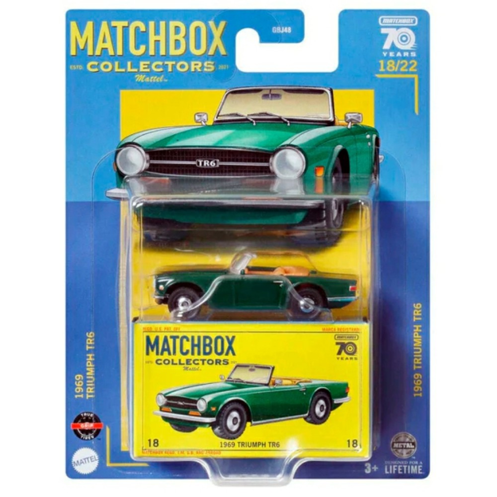 Available to Order – Matchbox Collectors 1969 Triumph Tr6 18/22 Mattel Toys Model (MATGBJ48-HLJ63)