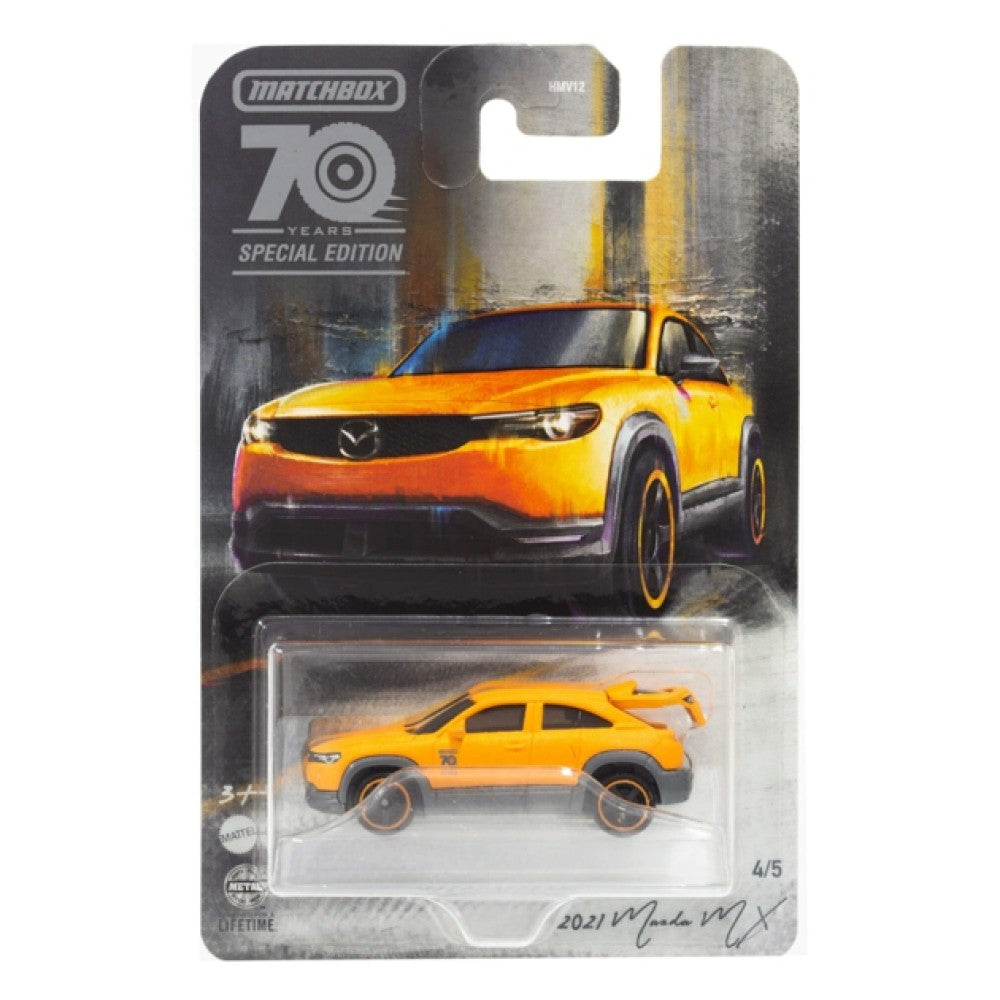 THIS ITEM IS AVAILABLE TO ORDER - MATCHBOX MATHMV12-HMV16 1:64 70 YEARS ANNIVERSARY 2021 MAZDA MX