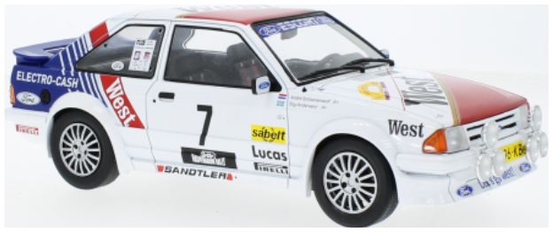 Available to Order – Ford Escort MK III RS Turbo #7 Haspengouw Rally 1985 Andervang/Schoonenwolf 1:18 (MCG 18421)