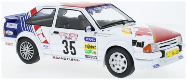 Available to Order – Ford Escort MK III RS Turbo #35 Hunsruck Rallye 1985 Andervang/Schoonenwolf 1:18 (MCG 18422)