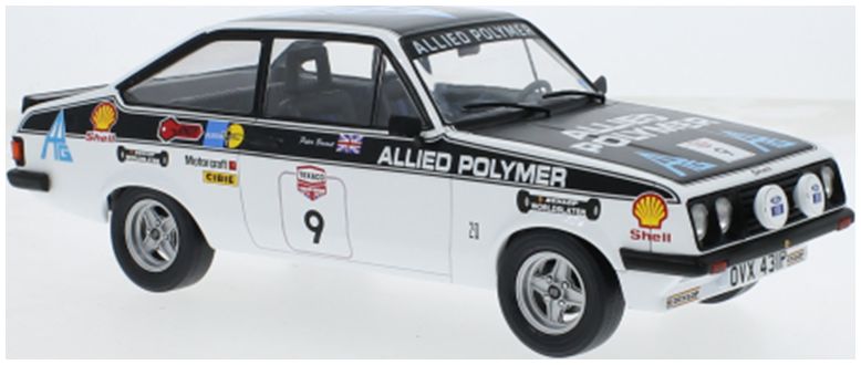 Available to Order – Ford Escort MK II RS 2000 Ari Vatanen Tour of Britain Rally 1976 #9 1:18 (MCG 18437)