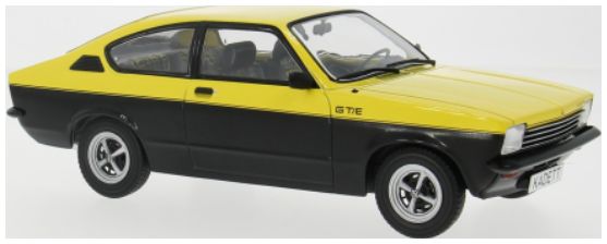 Available to Order – Opel Kadett C Coupe GT/E Yellow/Black 1975 1:18 (MCG 18598)