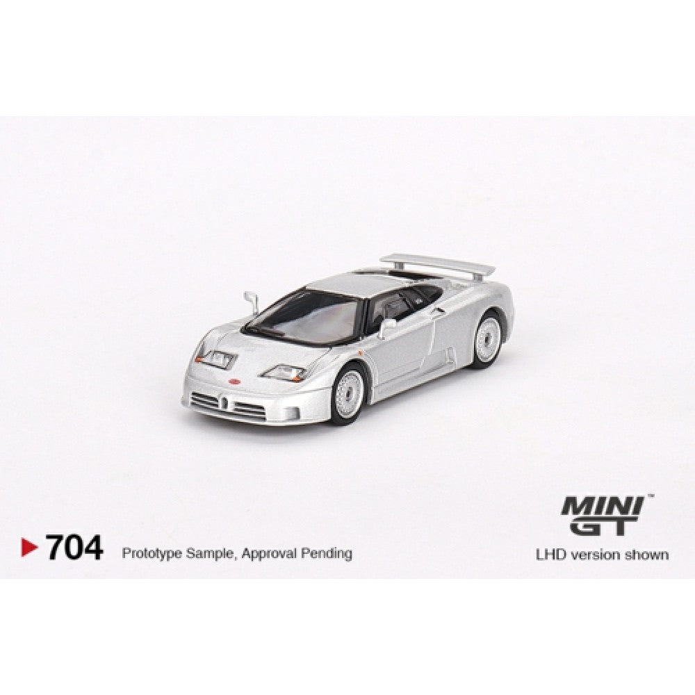1:64 MINI GT MGT00704-L BUGATTI EB110 GT GRIGIO CHIARO (LHD)