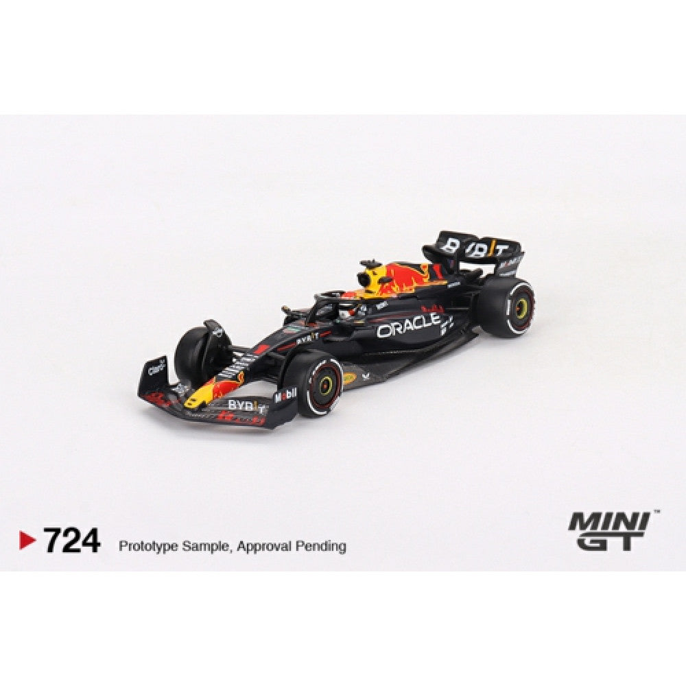 Available To Order – MGT00724-L - 1:64 Oracle Red Bull Racing RB19 No.1 Max Verstappen 2023 F1 Bahrain GP Winner Mini GT Model (MGT00724-L)