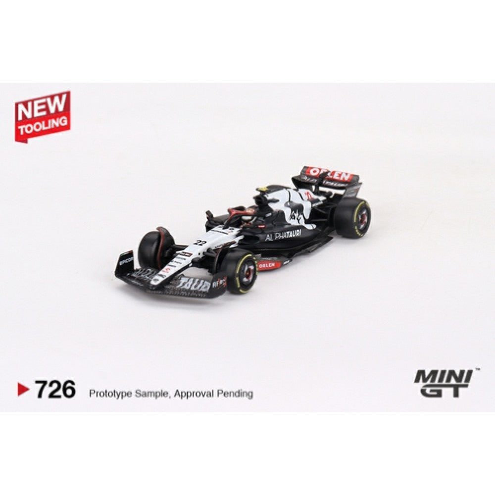 THIS ITEM IS AVAILABLE TO ORDER FROM OUR SUPPLIER - 1:64 MINI GT MGT00726-L ALPHATAURI AT04 NO.22 Y.TSUNODA 2023 F1 AUSTRALIAN GP