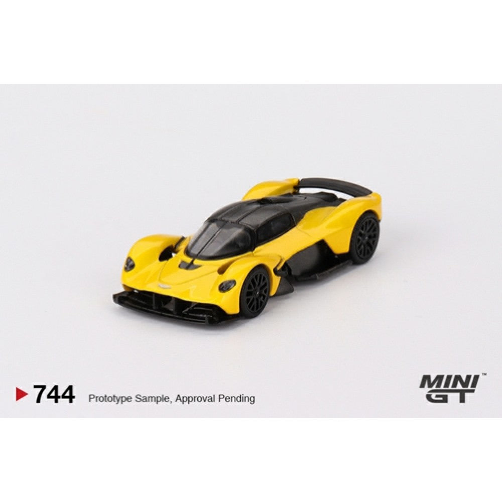 Available to Order from Supplier – 1:64 MINI GT Aston Martin Valkyrie Sunburst Yellow (LHD) MGT00744-L