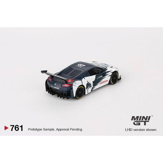 Honda NSX GT3 EVO AlphaTauri Yuki Tsunoda 2023 Red Bull Formula Nürburgring (LHD) 1:64 Mini GT Model Car (MGT00761-L)