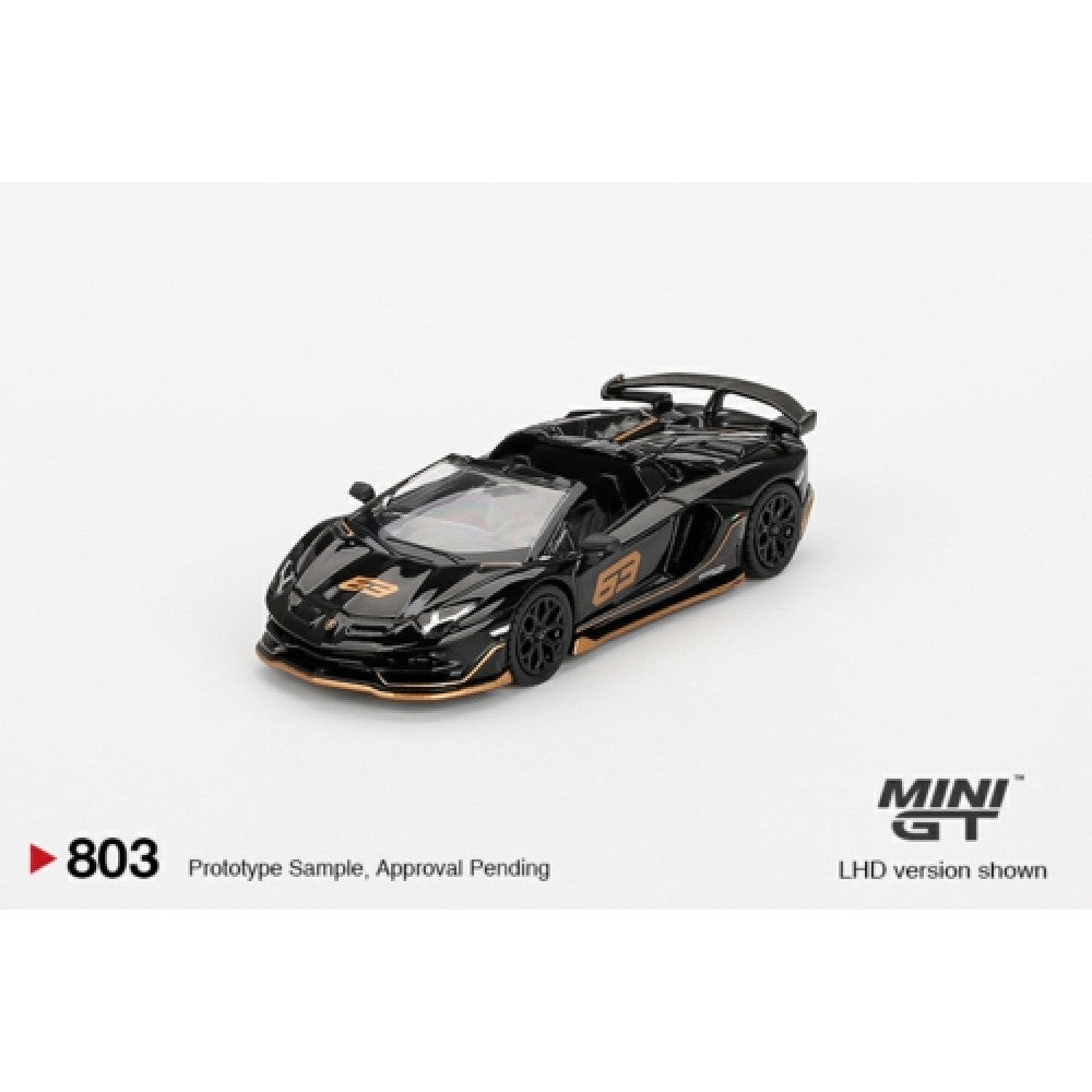 1:64 MINI GT MGT00803-BL LAMBORGHINI AVENTADOR SVJ 63 ROADSTER NERO ALDEBARAN (LHD) BLISTER PACKAGING