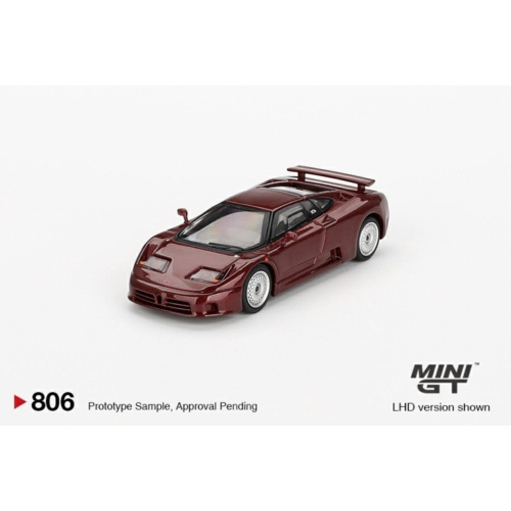 1:64 MINI GT MGT00806-BL BUGATTI EB110 GT DARK RED METALLIC (LHD) BLISTER PACKAGING