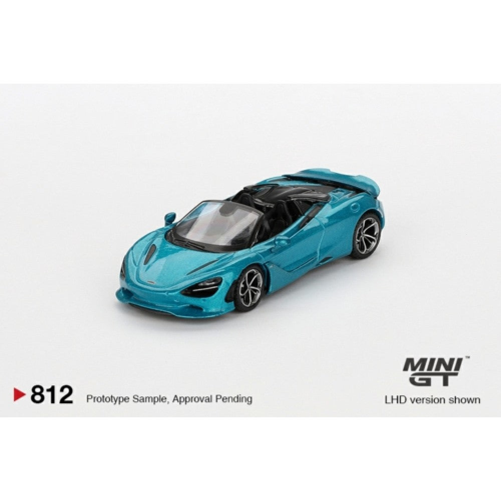 Available to Order from Supplier – 1:64 MINI GT Mclaren 750S Spider Belize Blue (RHD) MGT00812-R
