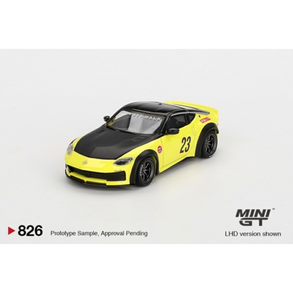 1:64 MINI GT MGT00826-BL NISSAN Z LB NATION WORKS IKAZUCHI YELLOW (LHD) BLISTER PACKAGING