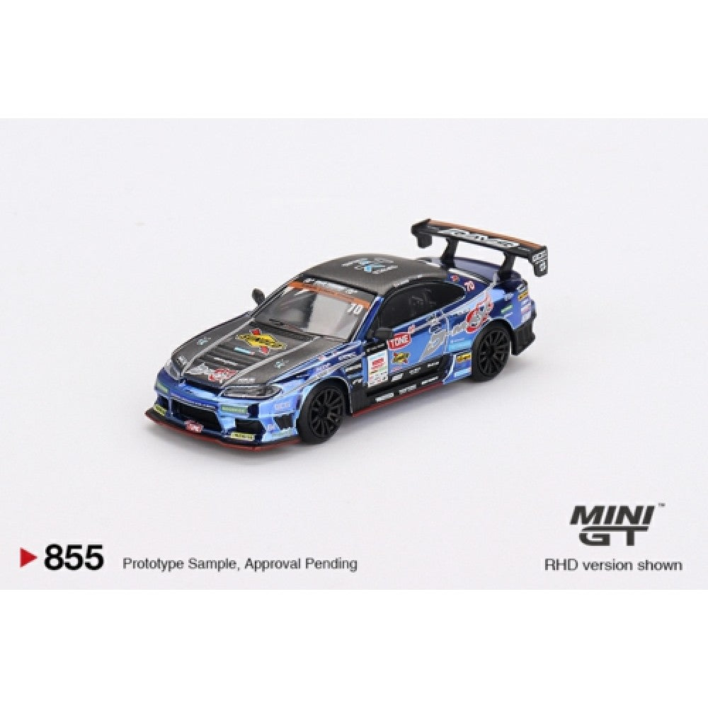 1:64 MINI GT MGT00855-BL NISSAN SILVIA (S15) D-MAX NO.70 D-MAX RACING 2023 D1 GRAND PRIX (RHD) JAPAN EXCLUSIVE BLISTER PACKAGING