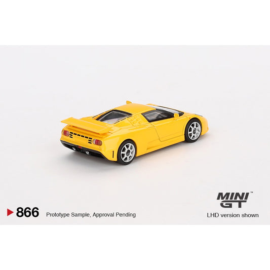 Bugatti EB110 Super Sport Giallo Bugatti (LHD) Blister Packaging 1:64 Mini GT Model Car (MGT00866-BL)