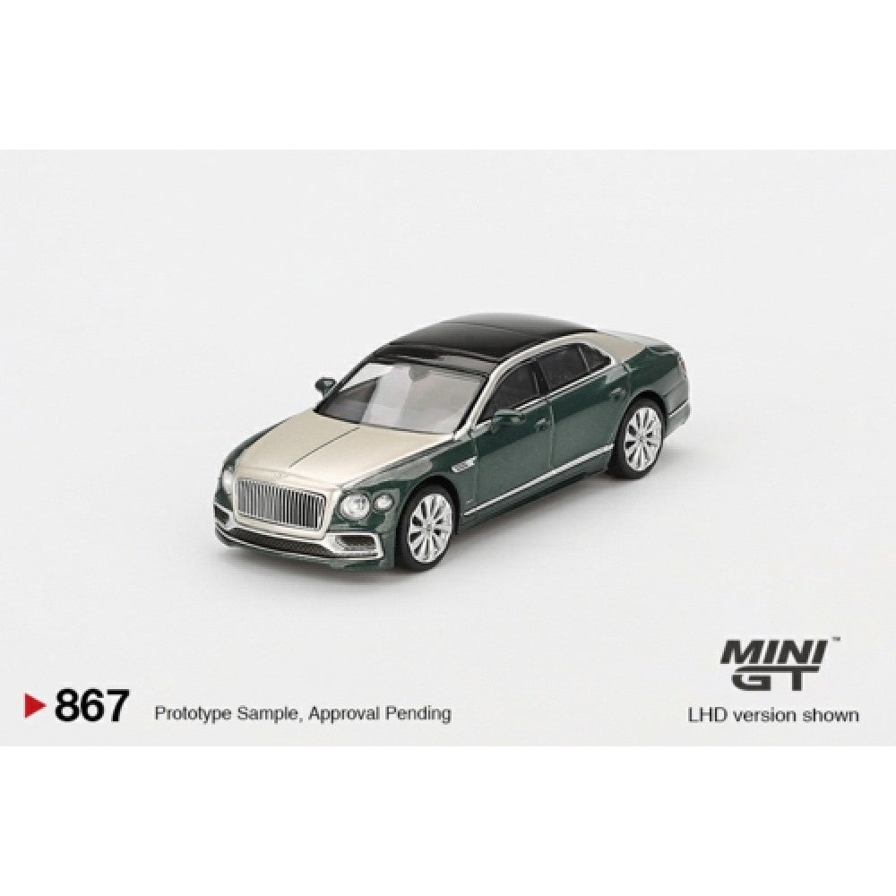 Available to Order from Supplier – 1:64 MINI GT Bentley Flying Spur White Sand Verdant (RHD) MGT00867-R