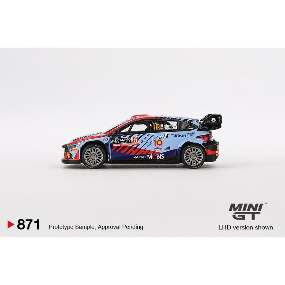1:64 MINI GT MGT00871-BL HYUNDAI I20 N RALLY1 HYBRID NO.11 (LHD) 2024 RALLYE MONTE-CARLO WINNER (LHD) BLISTER PACKAGING