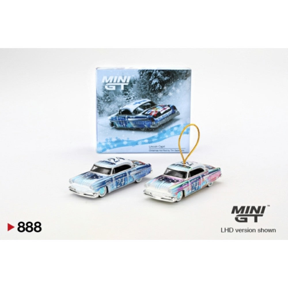 1:64 MINI GT MGT00888-L LINCOLN CAPRI CHRISTMAS HOT ROD BY TIM SADCHIKOV 2024 CHRISTMAS EDITION LIMITED 9999 PIECES (LHD)