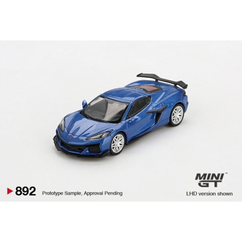 1:64 MINI GT MGT00892-L CHEVROLET CORVETTE Z06 2023 ELKHART LAKE BLUE METALLIC (LHD)