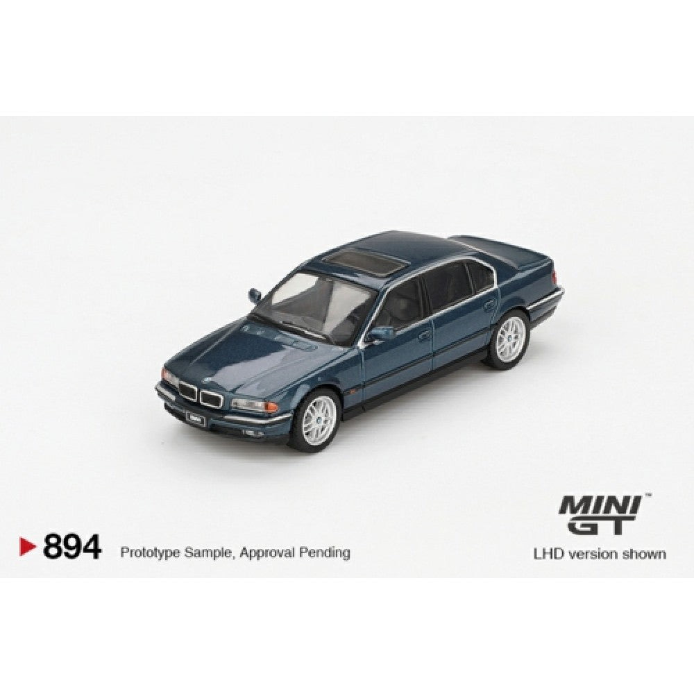PRE ORDER STOCKS DUE OCTOBER / NOVEMBER 2025 1:64 MINI GT MGT00894-L BMW 750IL SORRENTO BLUE METALLIC (LHD)