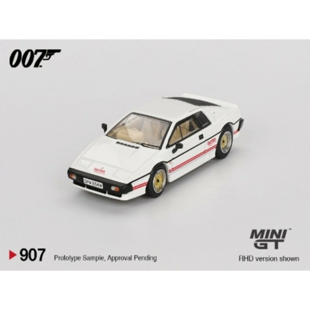 Available to Order - 1:64 MINI GT - Lotus Esprit Turbo White James Bond For Your Eyes Only (Rhd) Japanese Blister Packaging MGT00907-007J
