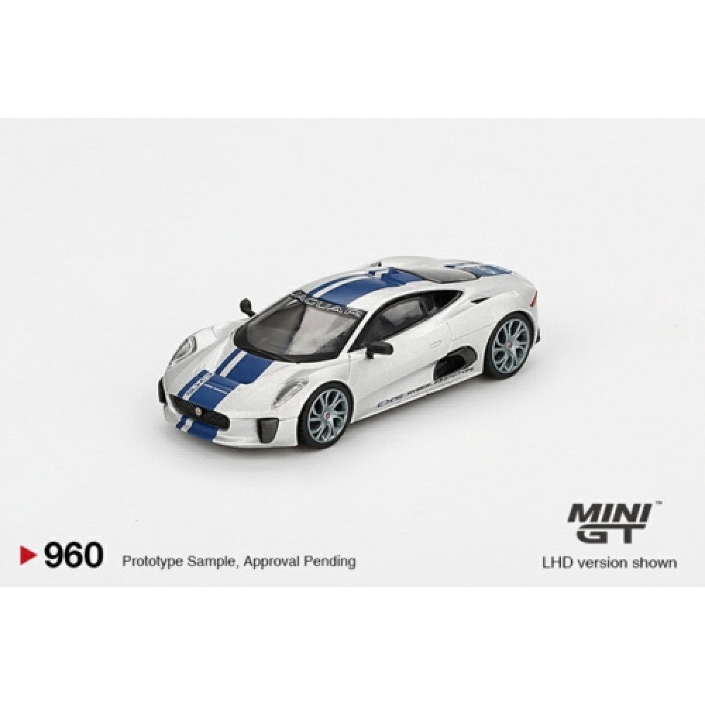 Available to Order from Supplier – 1:64 MINI GT Jaguar C-X75 Silver (LHD) Blister Packaging MGT00960-BL