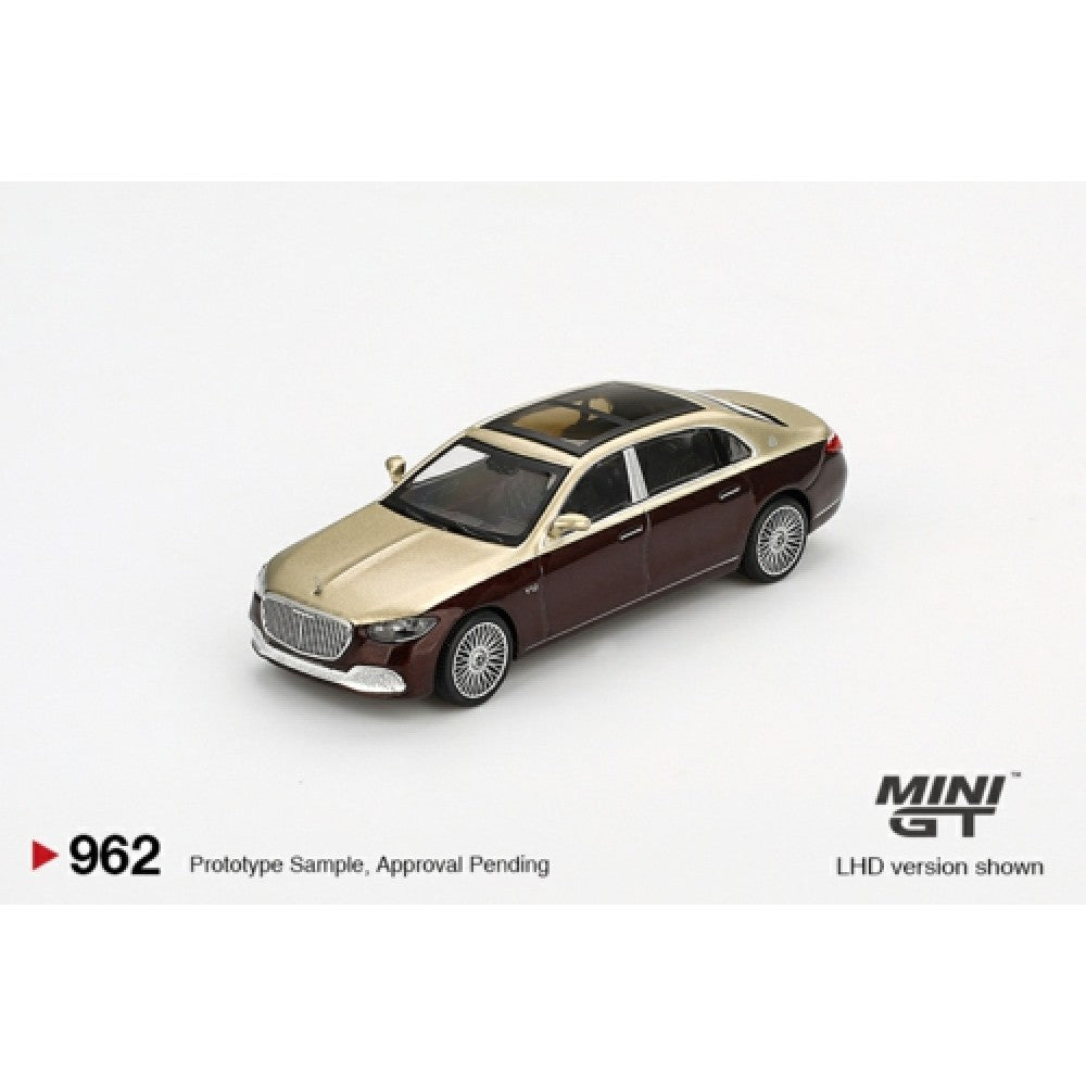 1:64 MINI GT Mercedes-Maybach S680 Gold/Dark Red Metallic (LHD) MGT00962-L