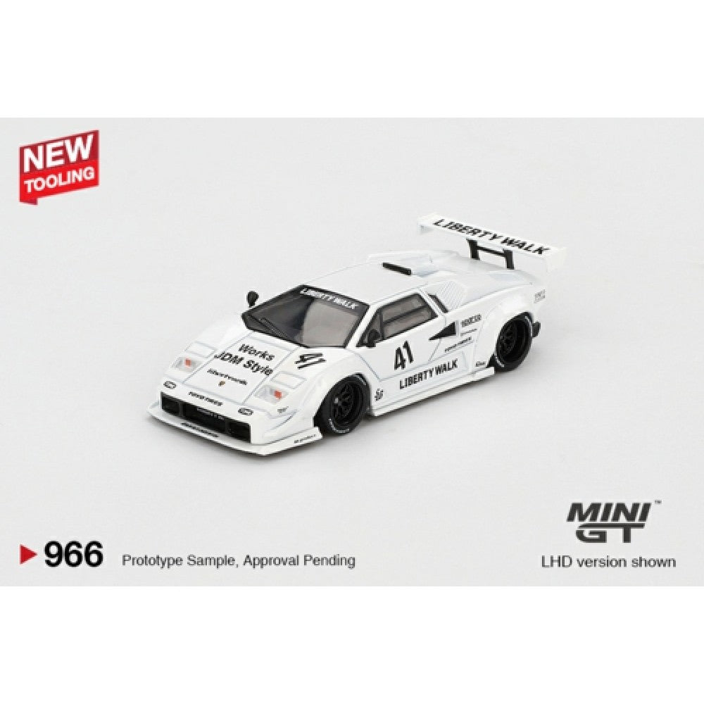 1:64 MINI GT MGT00966-BL LAMBORGHINI COUNTACH LB-WORKS WHITE 2024 TOKYO AUTO SALON (LHD) BLISTER PACKAGING