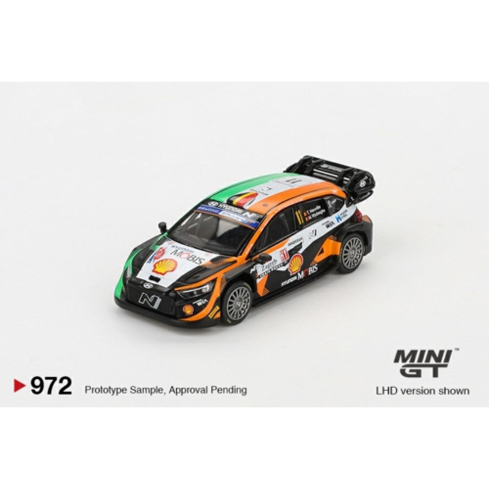 PRE ORDER STOCKS DUE OCTOBER / NOVEMBER 2025 1:64 MINI GT MGT00972-BL HYUNDAI I20 N RALLY NO.11 2023 RALLY CROATIA POWER STAGE WINNER (LHD) BLISTER PACKAGING