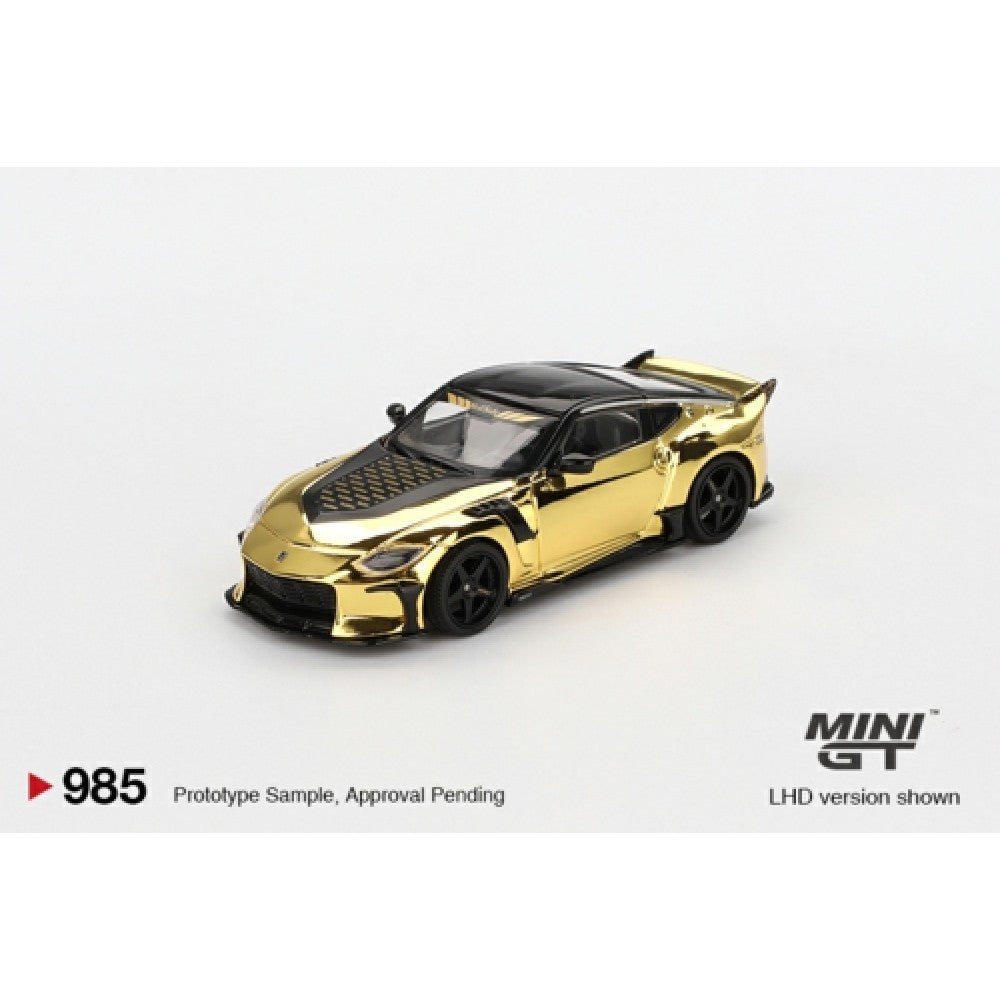 1:64 MINI GT MGT00985-BL NISSAN Z VEILSIDE FFZ400 GOLD CHROME (LHD) BLISTER PACKAGING