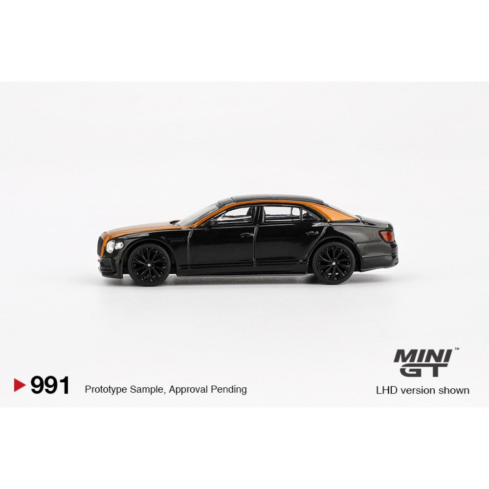 Bentley Flying Spur Orange Flame / Onyx (RHD) 1:64 Mini GT Model Car (MGT00991-R)