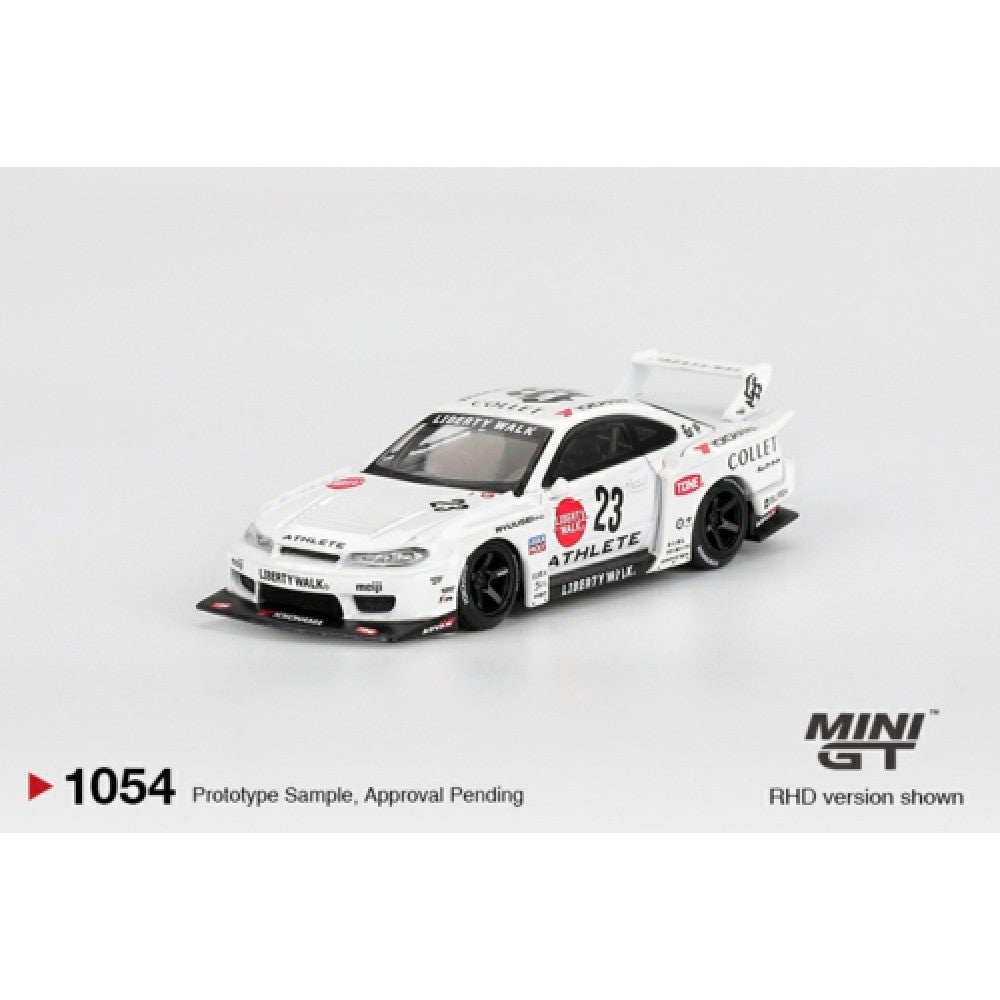 PRE ORDER STOCKS DUE NOVEMBER / DECEMBER 2025 1:64 MINI GT MGT01054-BL NISSAN LB-SUPER SILHOUETTE S15 SILVIA ATHLETE (RHD) BLISTER PACKAGING
