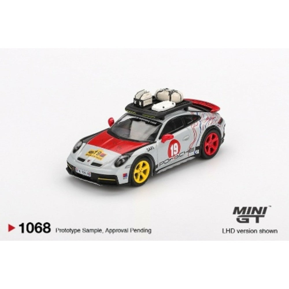 PRE ORDER STOCKS DUE DECEMBER 2025 / JANUARY 2026 1:64 MINI GT MGT01068-L PORSCHE 911 DAKAR UNCLE RALLY (LHD)