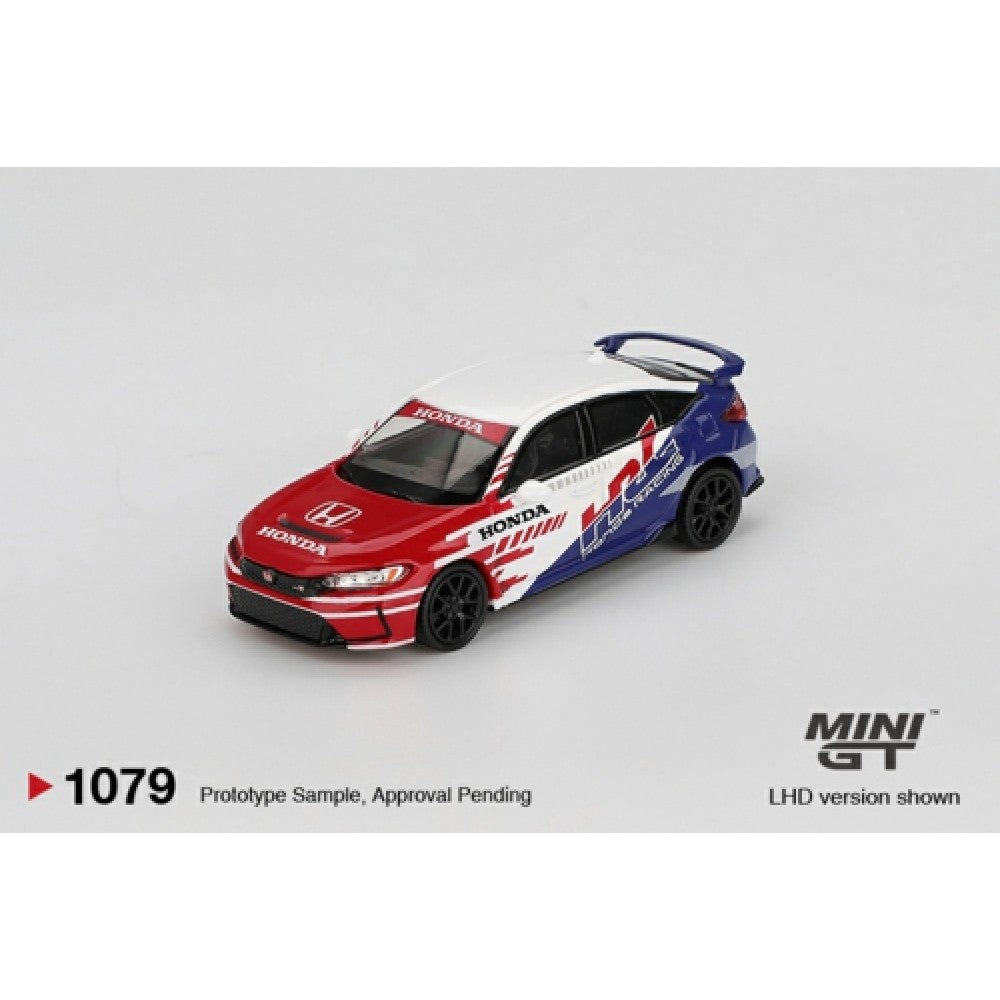 PRE ORDER STOCKS DUE DECEMBER 2025 / JANUARY 2026 1:64 MINI GT MGT01079-L HONDA CIVIC TYPE R 2024 PACE CAR HRC (LHD)