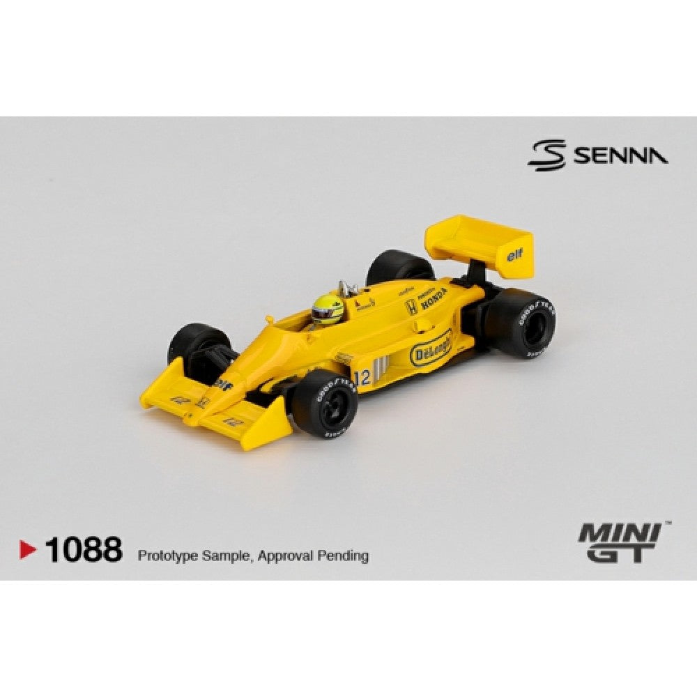 PRE ORDER STOCKS DUE FEBRUARY / MARCH 2026 1/64 MINI GT MGT01088-BL LOTUS 99T NO.12 AYRTON SENNA 1987 MONACO GRAND PRIX WINNER - BLISTER PACKAGING